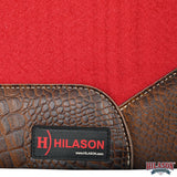 HILASON Western Wool Felt Horse Saddle Pad W/ Distressed Wear Leather | for Horses