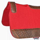 HILASON Western Wool Felt Horse Saddle Pad W/ Distressed Wear Leather | for Horses