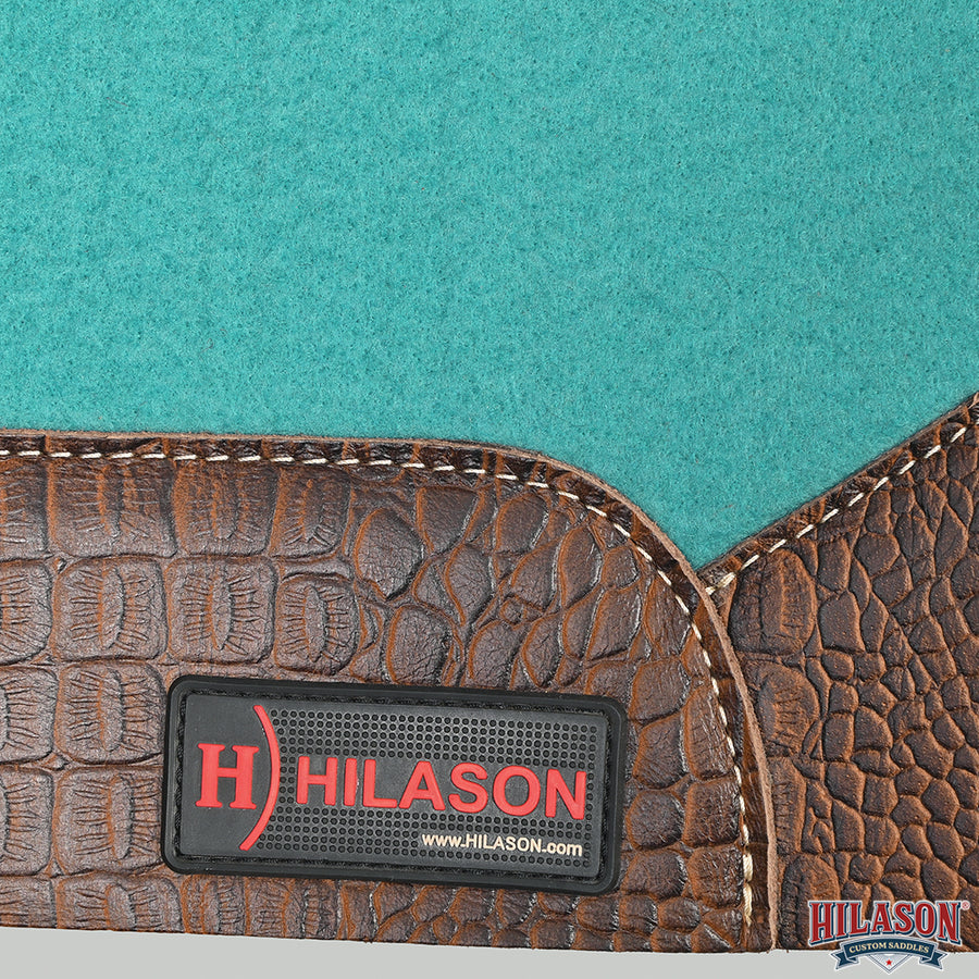HILASON Western Wool Felt Horse Saddle Pad W/ Distressed Wear Leather | for Horses