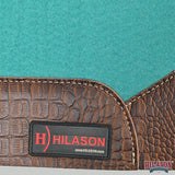 HILASON Western Wool Felt Horse Saddle Pad W/ Distressed Wear Leather | for Horses