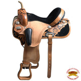 Hilason 16 In Flex Tree Western Horse Saddle American Leather Trail Barrel Racing - Uhorse