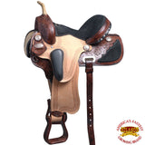 17 In Flex Tree Western Horse Saddle American Leather Trail Barrel Racing - Uhorse