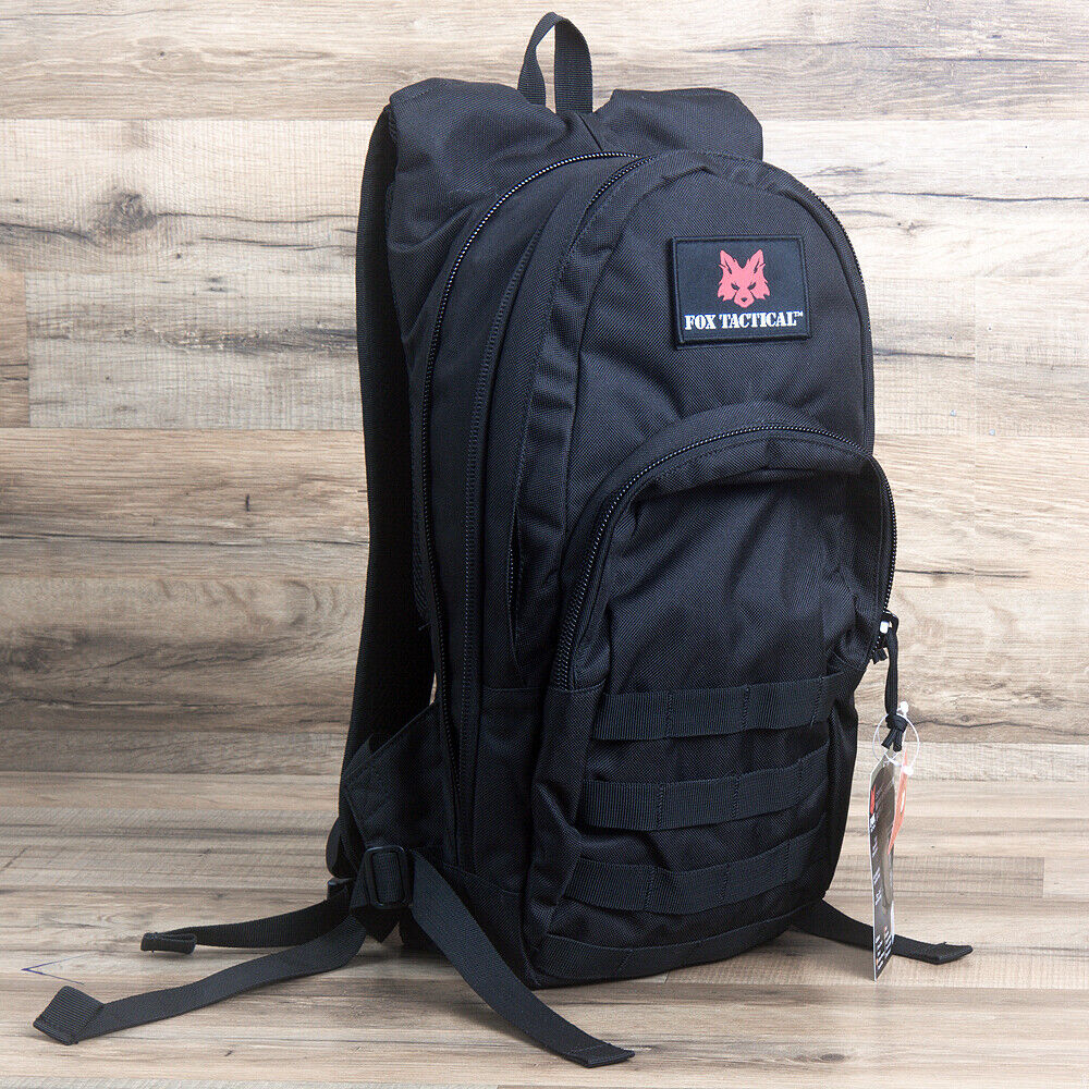 Fox Outdoor Compact Modular Hydration Backpack Bag W/ Hook Loop Closure  Black