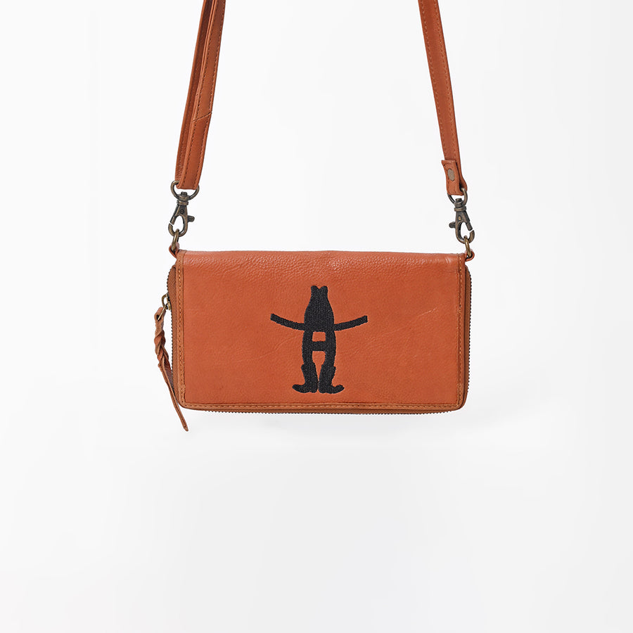 Frontier Rodeo Genuine Leather Black Embroidered Organizer Bag | Houston Livestock Show and Rodeo