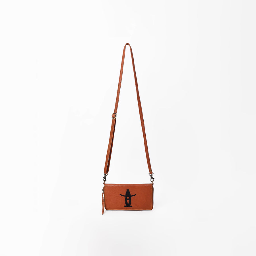 Frontier Rodeo Genuine Leather Black Embroidered Organizer Bag | Houston Livestock Show and Rodeo