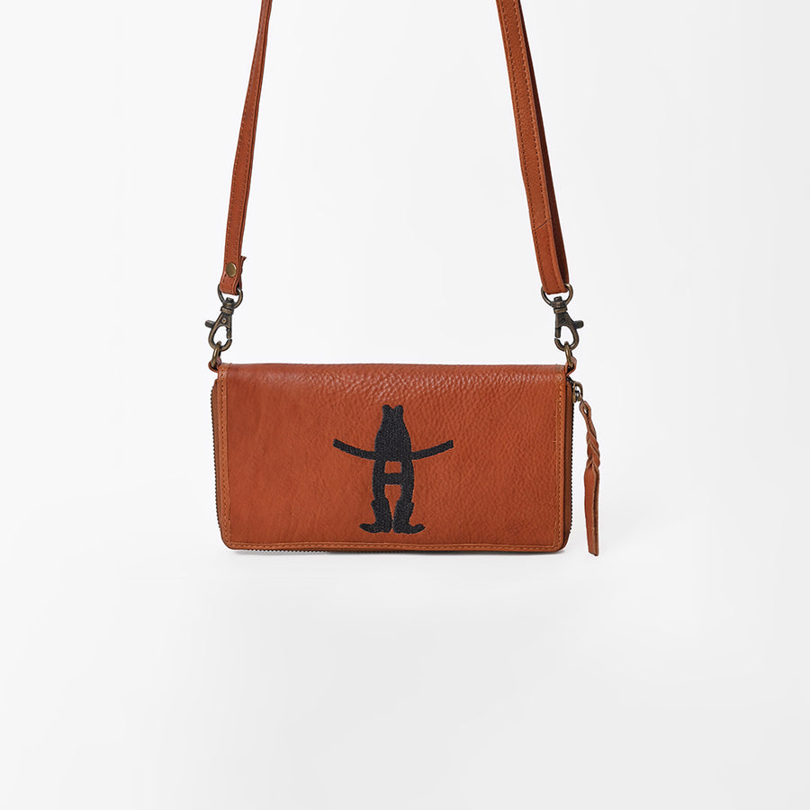 Frontier Rodeo Genuine Leather Black Embroidered Organizer Bag | Houston Livestock Show and Rodeo
