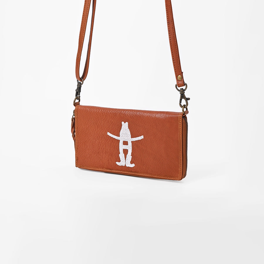 Frontier Rodeo Genuine Leather White Embroidered Organizer Bag | Houston Livestock Show and Rodeo - Uhorse