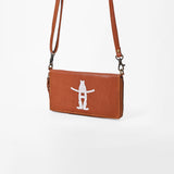 Frontier Rodeo Genuine Leather White Embroidered Organizer Bag | Houston Livestock Show and Rodeo - Uhorse
