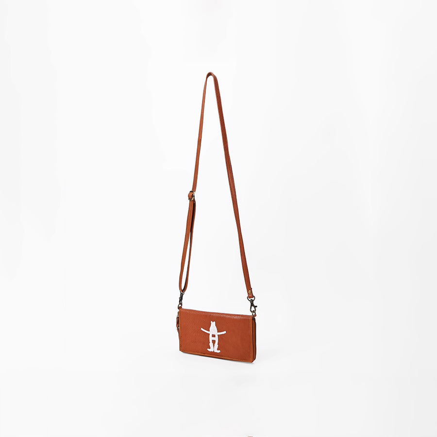 Frontier Rodeo Genuine Leather White Embroidered Organizer Bag | Houston Livestock Show and Rodeo