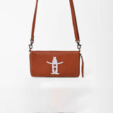 Frontier Rodeo Genuine Leather White Embroidered Organizer Bag | Houston Livestock Show and Rodeo