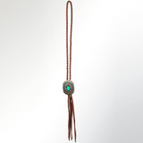 American Darling Braided Genuine Leather Jewelry Necklace with Concho