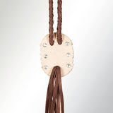 American Darling Braided Genuine Leather Jewelry Necklace with Concho