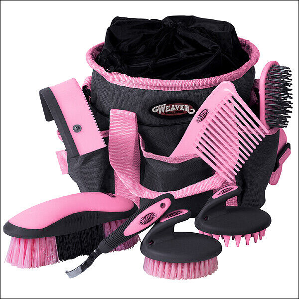 Gray Pink Weaver Leather Weastern Tk. H. Grooming Kit Bag by Hilason – Cowboy and equestrian accessories