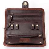 American Darling Jewelry Case for Women - Hair-On Cowhide, Hand Tooled Floral Carved Leather & Buck Stitched Travel Organizer