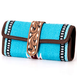 American Darling Jewelry Case for Women - Hair-On Cowhide, Hand Tooled Floral Carved Leather & Buck Stitched Travel Organizer