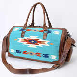 American Darling Duffel Bag Hand Woven Saddle Blanket Genuine Leather Western Travel Bag with YKK Zipper