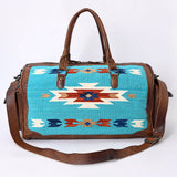 American Darling Duffel Bag Hand Woven Saddle Blanket Genuine Leather Western Travel Bag with YKK Zipper