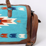 American Darling Duffel Bag Hand Woven Saddle Blanket Genuine Leather Western Travel Bag with YKK Zipper