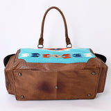 American Darling Duffel Bag Hand Woven Saddle Blanket Genuine Leather Western Travel Bag with YKK Zipper
