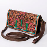 American Darling Organiser Bag, Hand Painted Western Leather, Vegetable Tanned Full Grain, 4in (H) X 8in (W) X 1.5in (D)