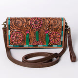 American Darling Organiser Bag, Hand Painted Western Leather, Vegetable Tanned Full Grain, 4in (H) X 8in (W) X 1.5in (D)