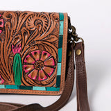 American Darling Organiser Bag, Hand Painted Western Leather, Vegetable Tanned Full Grain, 4in (H) X 8in (W) X 1.5in (D)