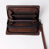 American Darling Organiser Bag, Hand Painted Western Leather, Vegetable Tanned Full Grain, 4in (H) X 8in (W) X 1.5in (D)