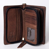 American Darling Organiser Bag, Hand Painted Western Leather, Vegetable Tanned Full Grain, 4in (H) X 8in (W) X 1.5in (D)