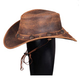 Small Hilason Cowhide Leather Cowboy Hat Brown - Uhorse
