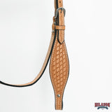 HILASON Western Horse Headstall Breast Collar Set Genuine American Leather Basket Weave Tan | For Horses