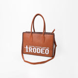 Heritage Rodeo Genuine Leather White Embroidered Tote Bag | Houston Livestock Show and Rodeo - Uhorse