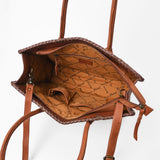 Heritage Rodeo Genuine Leather White Embroidered Tote Bag | Houston Livestock Show and Rodeo