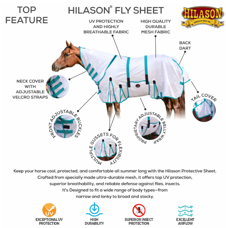 Hilason Fly Sheet - UV Protection, Breathable Mesh, Insect Defense