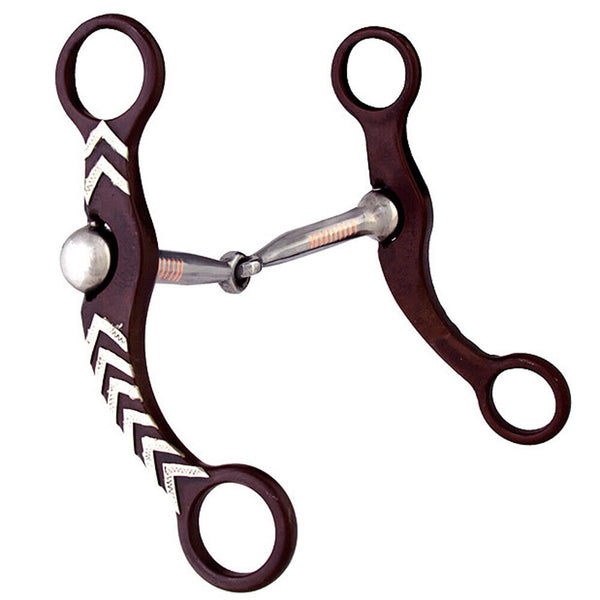 5-1/8" Hilason Brown Steel H. Gag Bit 6" Trim Cheeks Mouth by Hilason – Cowboy and equestrian accessories