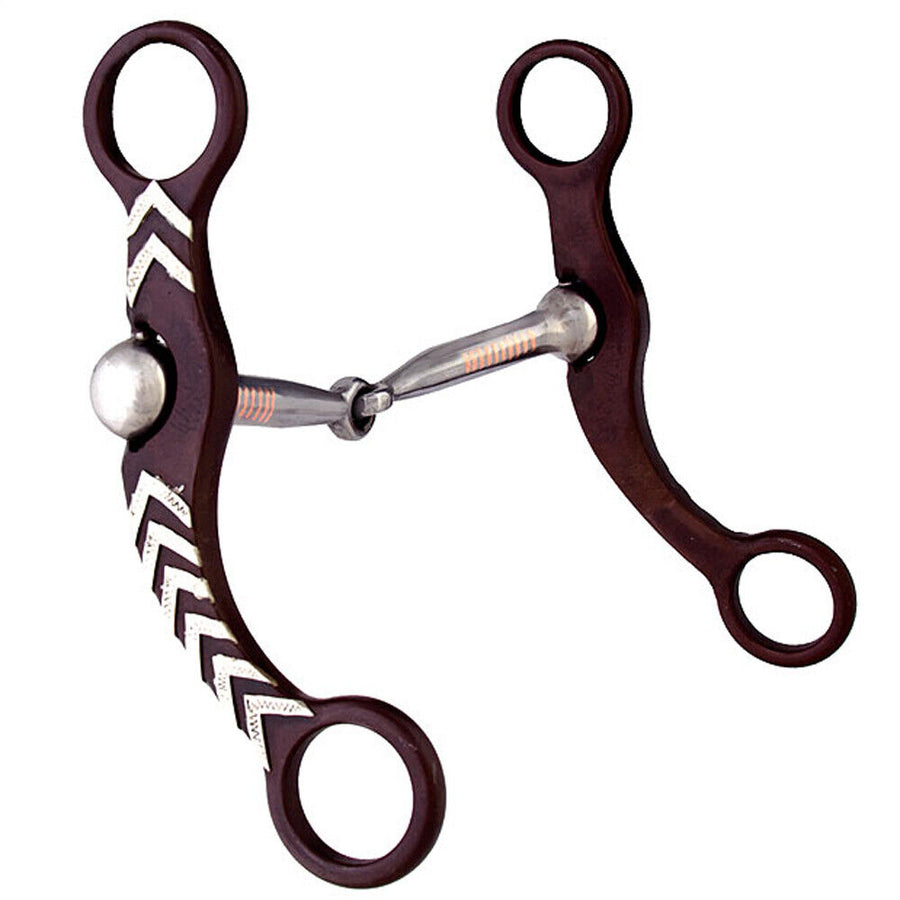 5-1/8" Hilason Brown Steel Horse Gag Bit 6" Trim Cheeks Mouth - Uhorse