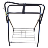 Hilason Portable Western English Folding Floor Metal Saddle Rack Black