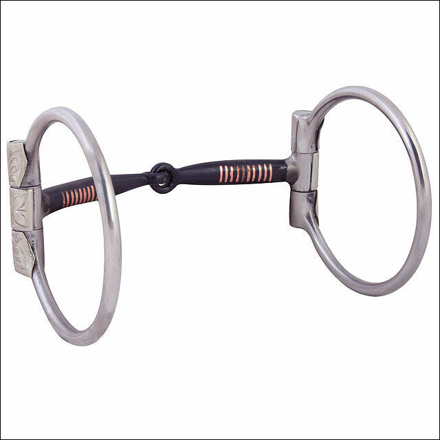 Metal snaffle bit with copper wrapped mouthpiece - Uhorse