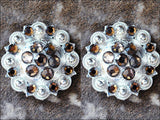 HILASON Western Berry Conchos Glass Rhinestones Bling 1.5" Tack Cowgirl Brown Color | Slotted Conchos | Bling Concho