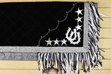 Hilason Western Horse Shoe & Stars Show Barrel Racing Rodeo Saddle Blanket Black