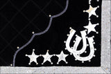 Hilason Western Horse Shoe & Stars Show Barrel Racing Rodeo Saddle Blanket Black