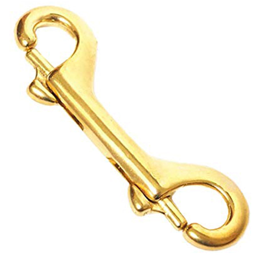 Hilason 3-1/2" Western Horse Tack Double End Snap - Heavy Duty Solid Brass Dual Bolt Snap - Hilason