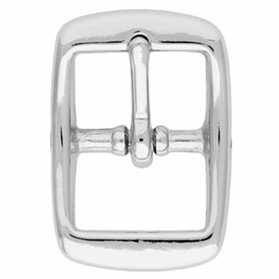 1" Nickel Plated Die Cast Double Center Bar Horse Tack Buckle - Heavy Duty Replacement Hardware - Uhorse