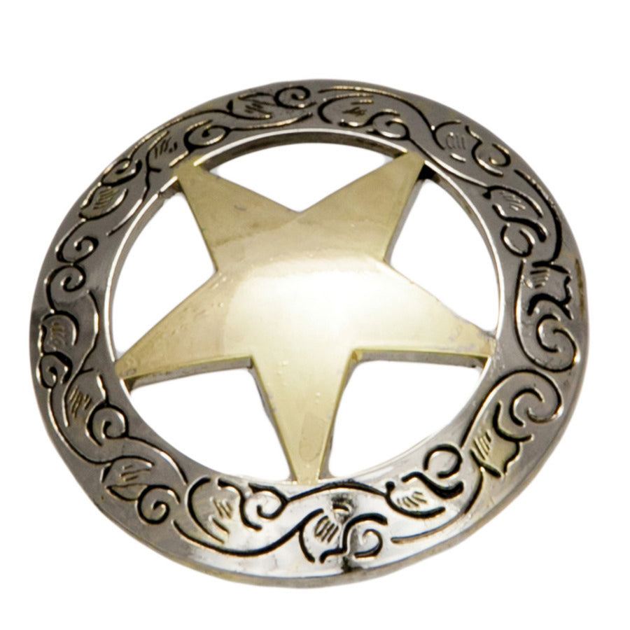 8 Pack Hilason Westren Horse Saddle Tack Engraved Gold Star Concho 1-1/8" - Uhorse