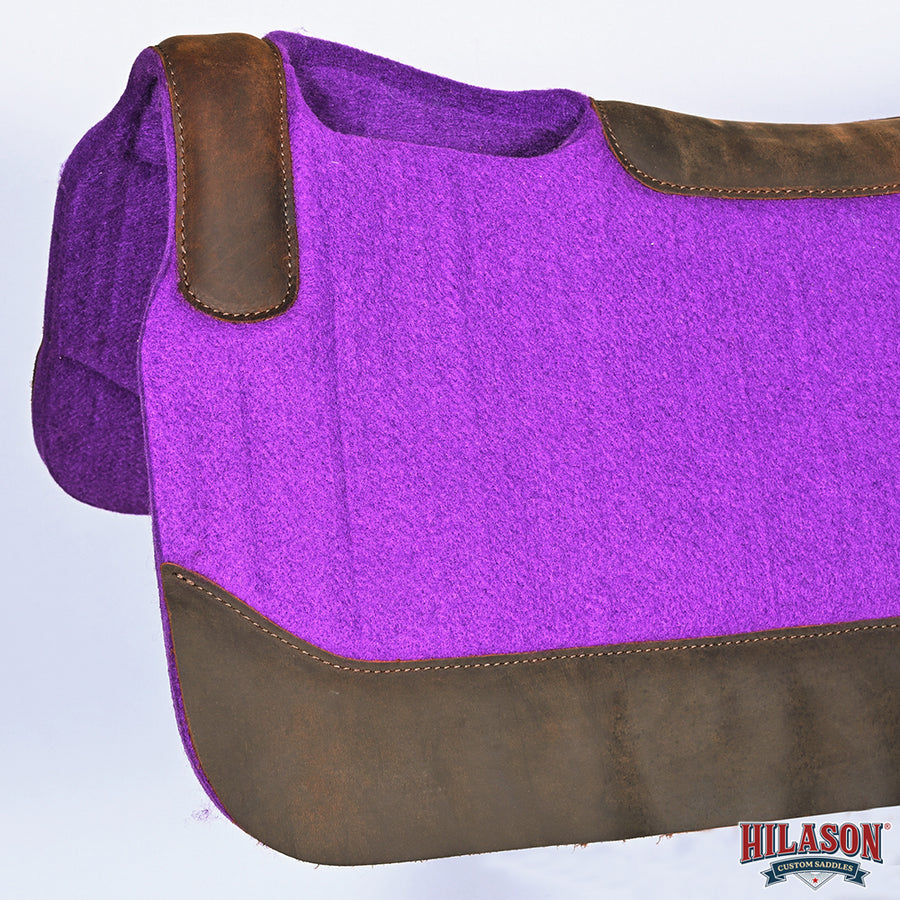 HILASON Western Wool Felt Horse Saddle Pad W/ Distressed Wear Leather | for Horses