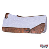 HILASON Western Wool Felt Horse Saddle Pad W/ Distressed Wear Leather | for Horses