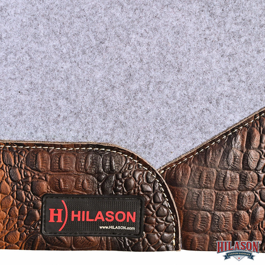 HILASON Western Wool Felt Horse Saddle Pad W/ Distressed Wear Leather | for Horses