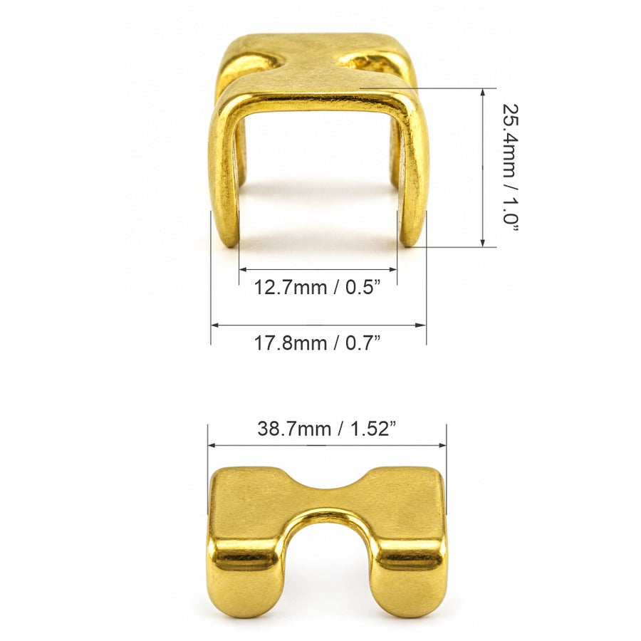 Hilason Solid Brass Bull Halter Clamp 7/8 in H x 1-7/8 in L Rope Hardware