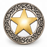 Hilason 1-1/8" Gold Star Chicago Screw Concho Silver Antique Tack Hardware