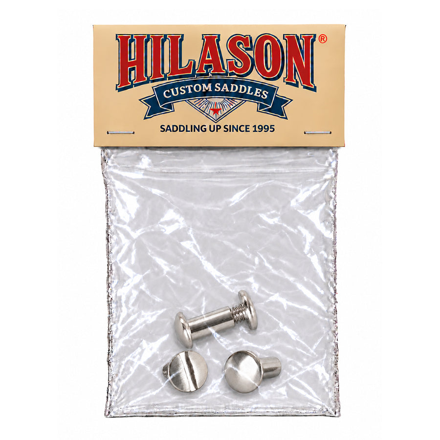 Hilason 3/8 in Steel Chicago Screw Set Nickel Plated Binding Posts Hardware
