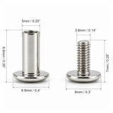 Hilason 3/8 in Steel Chicago Screw Set Nickel Plated Binding Posts Hardware